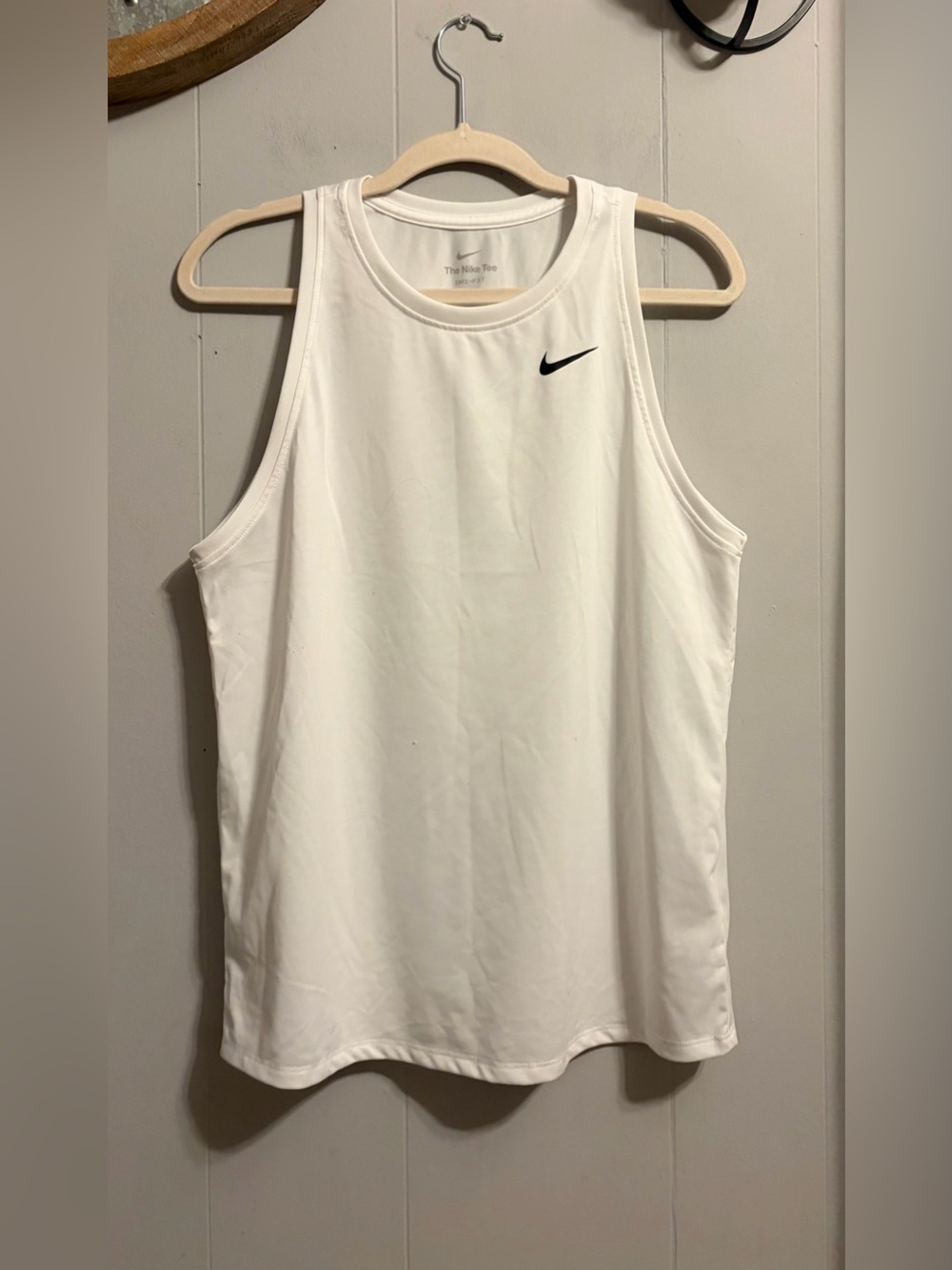 Nike White Women’s Athletic Tank Top with Black Swoosh